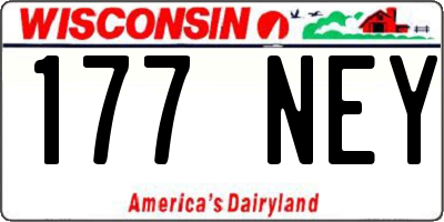 WI license plate 177NEY