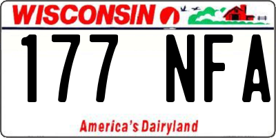 WI license plate 177NFA