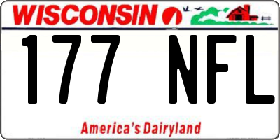 WI license plate 177NFL