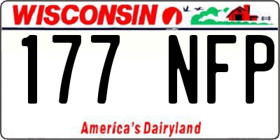 WI license plate 177NFP