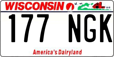 WI license plate 177NGK