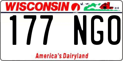 WI license plate 177NGO