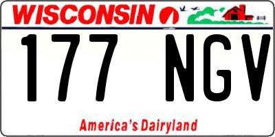 WI license plate 177NGV