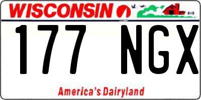 WI license plate 177NGX
