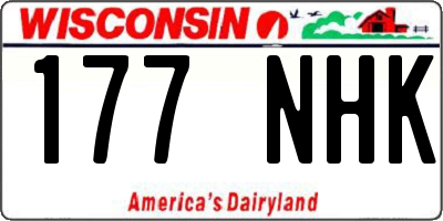 WI license plate 177NHK