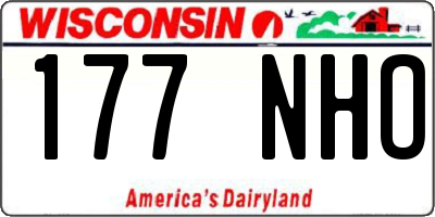 WI license plate 177NHO