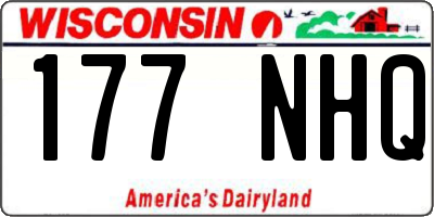 WI license plate 177NHQ