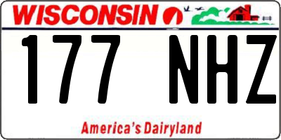 WI license plate 177NHZ