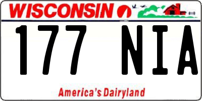 WI license plate 177NIA