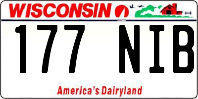 WI license plate 177NIB
