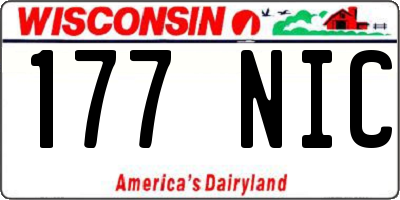 WI license plate 177NIC