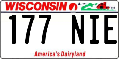 WI license plate 177NIE