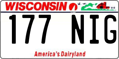 WI license plate 177NIG