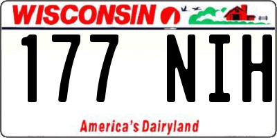 WI license plate 177NIH