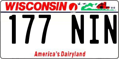 WI license plate 177NIN