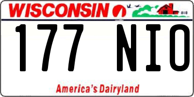 WI license plate 177NIO