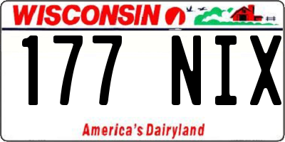 WI license plate 177NIX