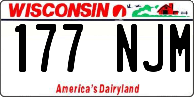 WI license plate 177NJM