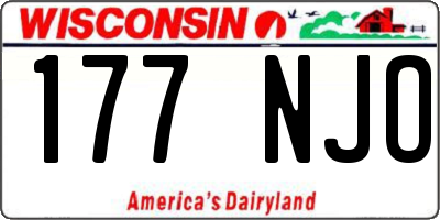 WI license plate 177NJO