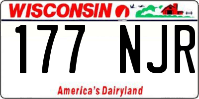 WI license plate 177NJR