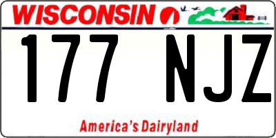 WI license plate 177NJZ