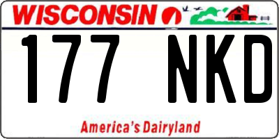 WI license plate 177NKD