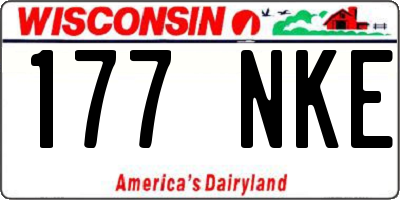 WI license plate 177NKE