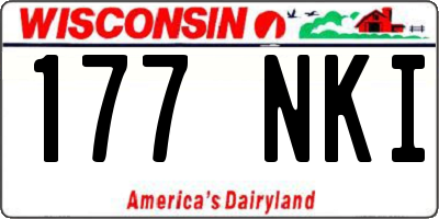 WI license plate 177NKI