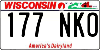WI license plate 177NKO