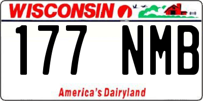 WI license plate 177NMB