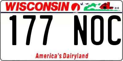 WI license plate 177NOC