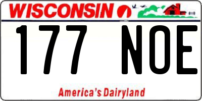 WI license plate 177NOE