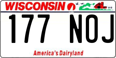 WI license plate 177NOJ
