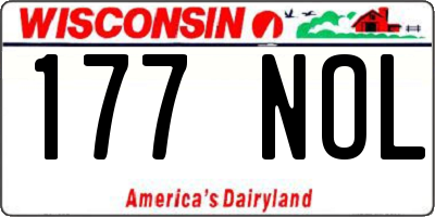 WI license plate 177NOL