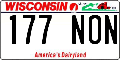 WI license plate 177NON