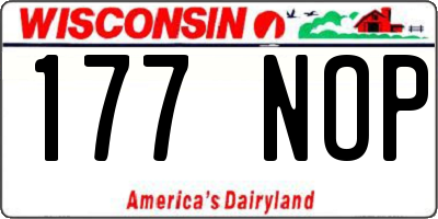 WI license plate 177NOP