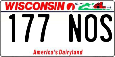 WI license plate 177NOS