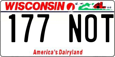 WI license plate 177NOT