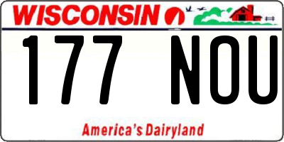 WI license plate 177NOU