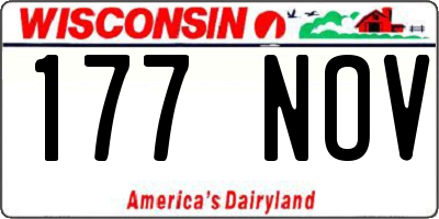 WI license plate 177NOV