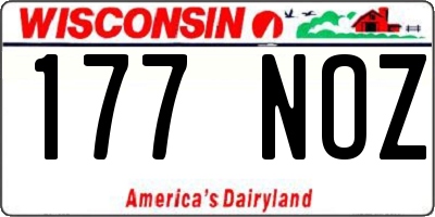 WI license plate 177NOZ
