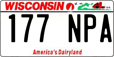 WI license plate 177NPA