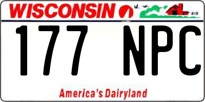 WI license plate 177NPC