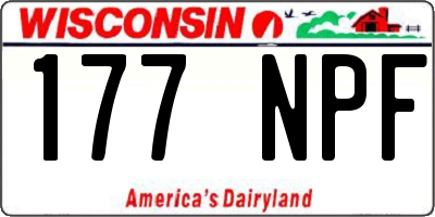 WI license plate 177NPF