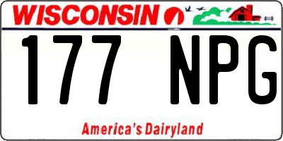 WI license plate 177NPG