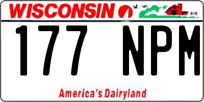 WI license plate 177NPM