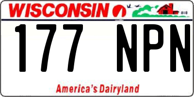 WI license plate 177NPN