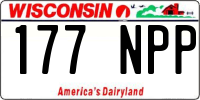 WI license plate 177NPP