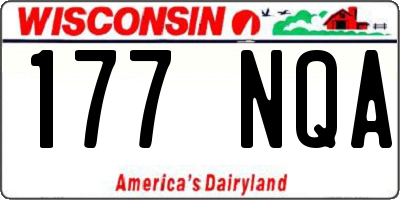 WI license plate 177NQA