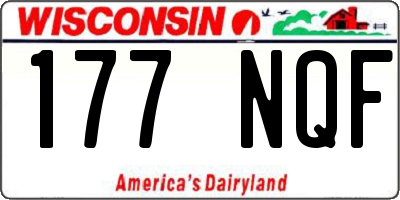 WI license plate 177NQF